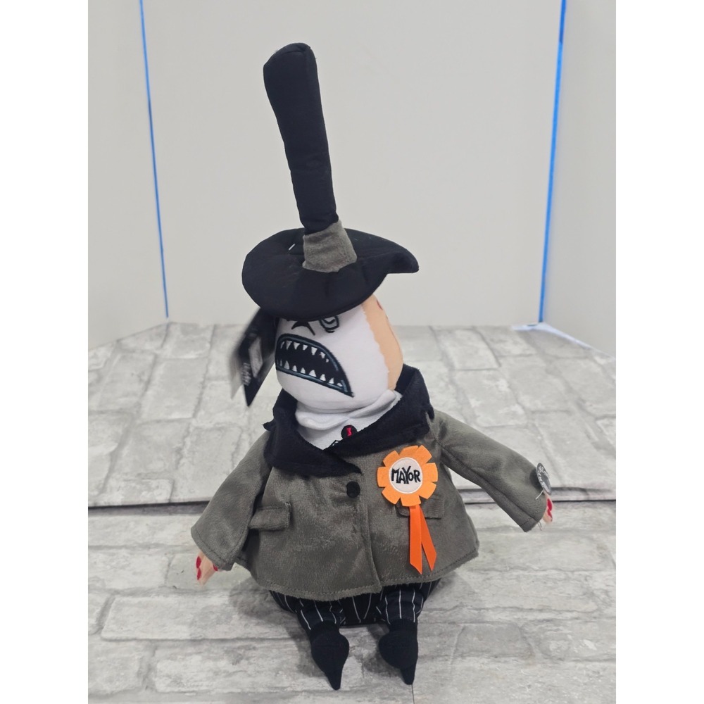 Nightmare Before Christmas Animated Mayor Plush Music Head Spins VIDEO New